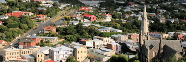 Port Chalmers with Iona Church