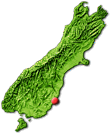 South Island map showing Port Chalmers